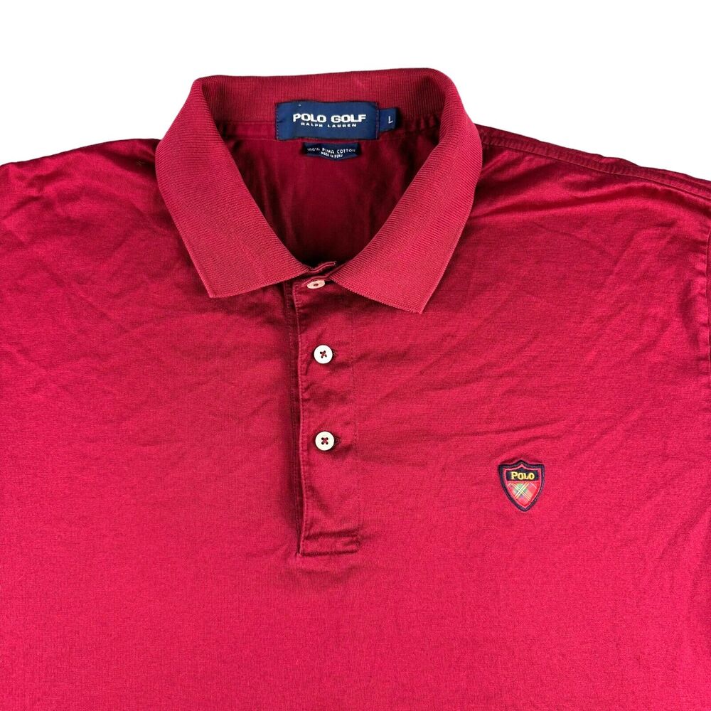 Polo Golf Ralph Lauren Polo Shirt Men's Large Red Short Sleeve Crest Logo Preppy